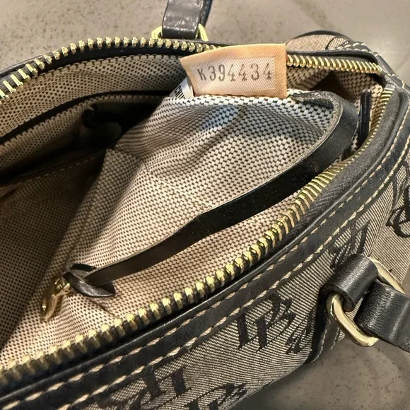 Vintage Y2K Dooney & Bourke Leather Canvas Barrel Bag - Picture 8 of 8